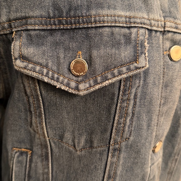 Rebecca Minkoff Cuffed Bedazzled Button-Down Denim Jacket – Size L - Picture 6 of 7